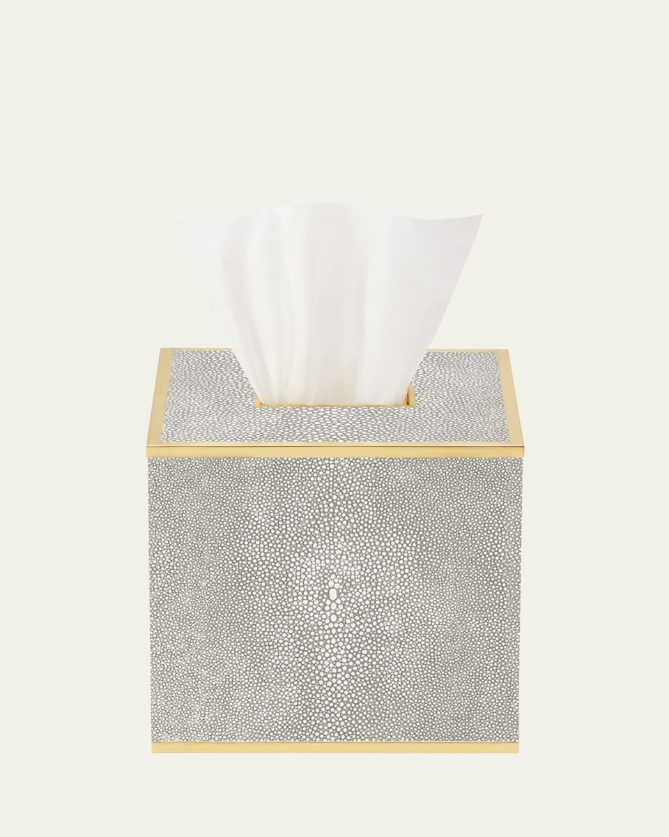 Classic Faux Shagreen Tissue Box Holder